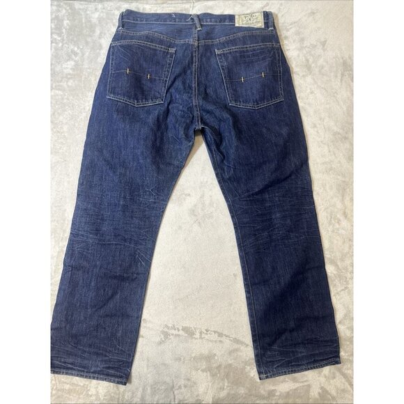Men’s Polo Ralph Lauren Denim Jeans Dark Wash Vintage 67 Straight 35x30 - Picture 9 of 14